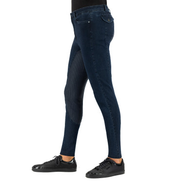 Reithose Euro-Star Camillo Denim FullGrip Marine Marineblau