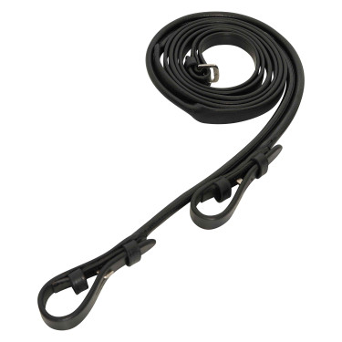 Riendas de cuero redondas y planas Imperial Riding Schwarz / Silber