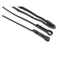 Riendas de cuero redondas y planas Imperial Riding Schwarz / Silber