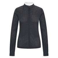 Wettkampf-Poloshirt Mesh Imperial Riding Grandprix Langarm Damen Schwarz