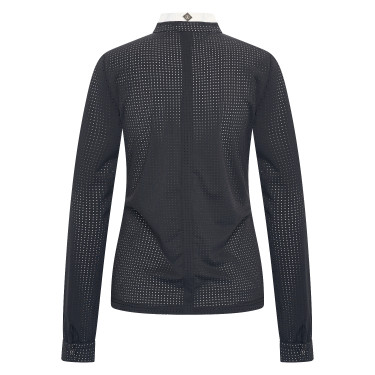 Wettkampf-Poloshirt Mesh Imperial Riding Grandprix Langarm Damen Schwarz