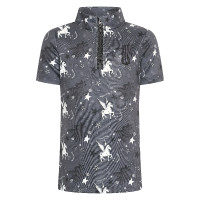 Kurzarm-Poloshirt Imperial Riding Olivia AOP Kinder Holzkohle Grau Kurzarm-Poloshirt Imperial Riding Olivia AOP Kinder Holzkohle Grau