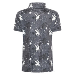 Kurzarm-Poloshirt Imperial Riding Olivia AOP Kinder Holzkohle Grau Kurzarm-Poloshirt Imperial Riding Olivia AOP Kinder Holzkohle Grau