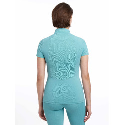 Kurzarm-Baselayer Maria LeMieux Lagune Blau