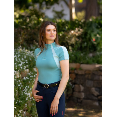 Kurzarm-Baselayer Maria LeMieux Lagune Blau