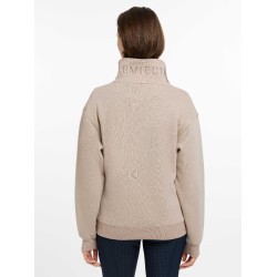 LeMieux Pullover Damen Keira mit Viertelreißverschluss Mandel Beige