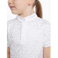 Wettkampf-Poloshirt Mini Bella LeMieux Weiß Wei&szlig;