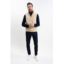 Ärmellose Weste Boston Harcour Herren Leinen Beige