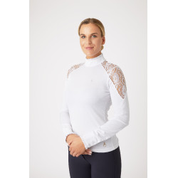 Wettkampf-Poloshirt aus Spitze mit langen Ärmeln Sylvie Horze Wettkampf-Poloshirt aus Spitze mit langen Ärmeln Sylvie Horze