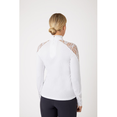 Wettkampf-Poloshirt aus Spitze mit langen Ärmeln Sylvie Horze Wettkampf-Poloshirt aus Spitze mit langen Ärmeln Sylvie Horze