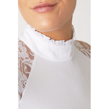 Wettkampf-Poloshirt aus Spitze mit langen Ärmeln Sylvie Horze Wettkampf-Poloshirt aus Spitze mit langen Ärmeln Sylvie Horze