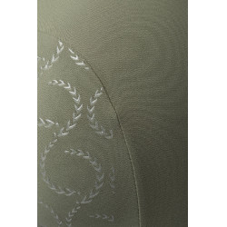 Damen-Reitleggings Gillian Horze mit hohem Bund und Vollbesatz aus Silikon Khakigrüner Käfer Gr&uuml;n
