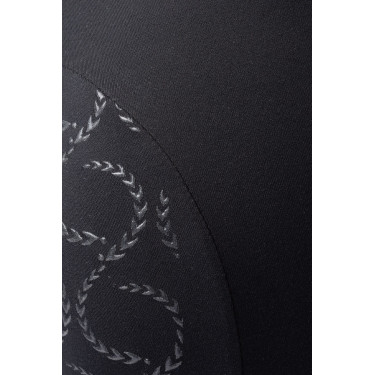 Damen-Reitleggings Gillian Horze mit hohem Bund und Vollbesatz aus Silikon Schwarz