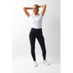 Horze Mathilde Silikon-Vollbesatz Damen Reitleggings Dunkelmarineblau