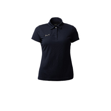 Funktionelles Damen-Kurzarm-Poloshirt Denise Horze Dunkelmarineblau Funktionelles Damen-Kurzarm-Poloshirt Denise Horze Dunkelmarineblau