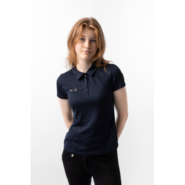 Funktionelles Damen-Kurzarm-Poloshirt Denise Horze Dunkelmarineblau Funktionelles Damen-Kurzarm-Poloshirt Denise Horze Dunkelmarineblau