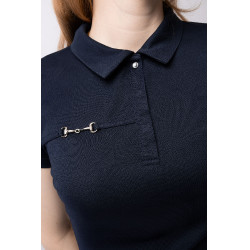 Funktionelles Damen-Kurzarm-Poloshirt Denise Horze Dunkelmarineblau Funktionelles Damen-Kurzarm-Poloshirt Denise Horze Dunkelmarineblau