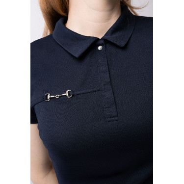 Funktionelles Damen-Kurzarm-Poloshirt Denise Horze Dunkelmarineblau Funktionelles Damen-Kurzarm-Poloshirt Denise Horze Dunkelmarineblau