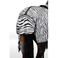 Fliegendecke Horze Defender mit Fransen Zebra Motive Fliegendecke Horze Defender mit Fransen Zebra Motive