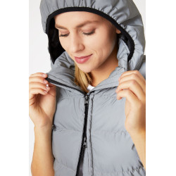 Steppweste ohne Ärmel reflektierend Horze Damen Reflektierendes Silber