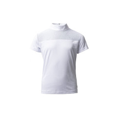 Turnier-Poloshirt Horze Kaya Kinder Strass