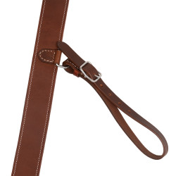 Western-Sattel Lakota mit runder gravierter Schürze und Silberfaden Braun