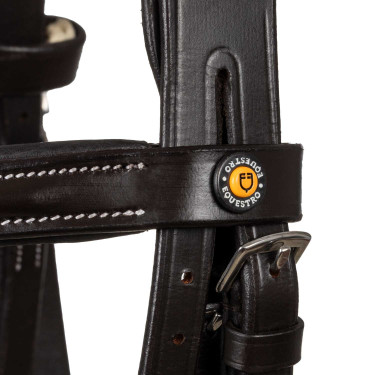 Anatomisches Zaumzeug mit Equestro-Logo Dunkelbraun