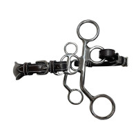 Hackamore Jump'In Pony Leder kurze Schenkel Schwarz Hackamore Jump'In Pony Leder kurze Schenkel Schwarz