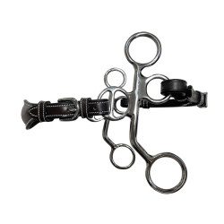 Hackamore Jump'In Pony Leder kurze Schenkel Schwarz Hackamore Jump'In Pony Leder kurze Schenkel Schwarz