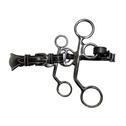 Hackamore Jump'In Pony Leder kurze Schenkel Schwarz Hackamore Jump'In Pony Leder kurze Schenkel Schwarz