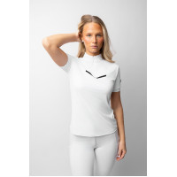 Glitzerndes Turniershirt Horze Taylor Damen Glänzend Weiß Weiß Glitzerndes Turniershirt Horze Taylor Damen Glänzend Weiß Weiß