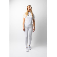 Glitzerndes Turniershirt Horze Taylor Damen Glänzend Weiß Weiß Glitzerndes Turniershirt Horze Taylor Damen Glänzend Weiß Weiß