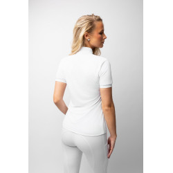 Glitzerndes Turniershirt Horze Taylor Damen Glänzend Weiß Weiß