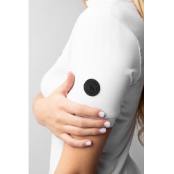 Glitzerndes Turniershirt Horze Taylor Damen Glänzend Weiß Weiß