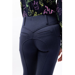 Reithose Horze Mira Kinder Vollbesatz Öffnung Marineblau Reithose Horze Mira Kinder Vollbesatz Öffnung Marineblau