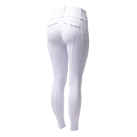 Damen Hybrid Reitleggings Horze Anya Fullgrip Glänzend Weiß Weiß Damen Hybrid Reitleggings Horze Anya Fullgrip Glänzend Weiß Weiß