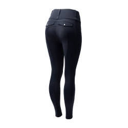 Damen Hybrid Reitleggings Horze Anya Fullgrip Dunkelmarine Blau