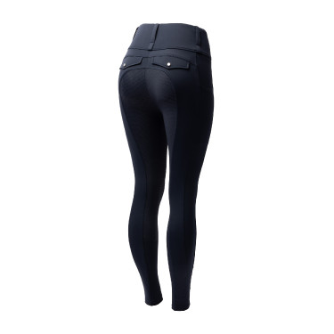 Damen Hybrid Reitleggings Horze Anya Fullgrip Dunkelmarine Blau