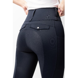 Damen Hybrid Reitleggings Horze Anya Fullgrip Dunkelmarine Blau