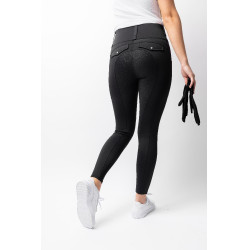 Damen Hybrid Reitleggings Horze Anya Fullgrip Schwarz