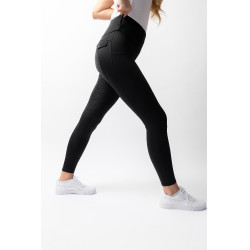 Damen Hybrid Reitleggings Horze Anya Fullgrip Schwarz