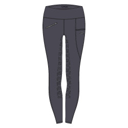 Reitleggings Easy Rider Dietse Performance FullGrip Damen Magnet Grau