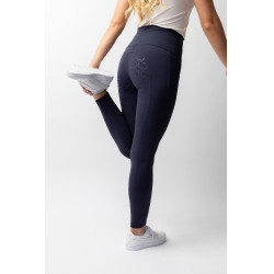 Damen-Reitleggings Gillian Horze mit hohem Bund und Vollbesatz aus Silikon Öffnung Marineblau Damen-Reitleggings Gillian Horze mit hohem Bund und Vollbesatz aus Silikon Öffnung Marineblau