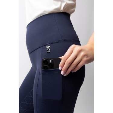 Damen-Reitleggings Gillian Horze mit hohem Bund und Vollbesatz aus Silikon Öffnung Marineblau Damen-Reitleggings Gillian Horze mit hohem Bund und Vollbesatz aus Silikon Öffnung Marineblau