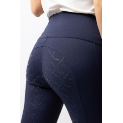Damen-Reitleggings Gillian Horze mit hohem Bund und Vollbesatz aus Silikon Öffnung Marineblau Damen-Reitleggings Gillian Horze mit hohem Bund und Vollbesatz aus Silikon Öffnung Marineblau