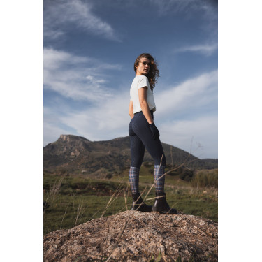 Damen-Reitleggings Gillian Horze mit hohem Bund und Vollbesatz aus Silikon Öffnung Marineblau Damen-Reitleggings Gillian Horze mit hohem Bund und Vollbesatz aus Silikon Öffnung Marineblau
