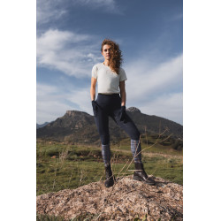 Damen-Reitleggings Gillian Horze mit hohem Bund und Vollbesatz aus Silikon Öffnung Marineblau Damen-Reitleggings Gillian Horze mit hohem Bund und Vollbesatz aus Silikon Öffnung Marineblau