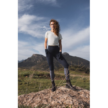 Damen-Reitleggings Gillian Horze mit hohem Bund und Vollbesatz aus Silikon Öffnung Marineblau Damen-Reitleggings Gillian Horze mit hohem Bund und Vollbesatz aus Silikon Öffnung Marineblau