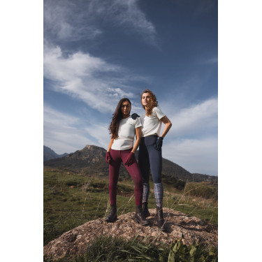 Damen-Reitleggings Gillian Horze mit hohem Bund und Vollbesatz aus Silikon Öffnung Marineblau Damen-Reitleggings Gillian Horze mit hohem Bund und Vollbesatz aus Silikon Öffnung Marineblau
