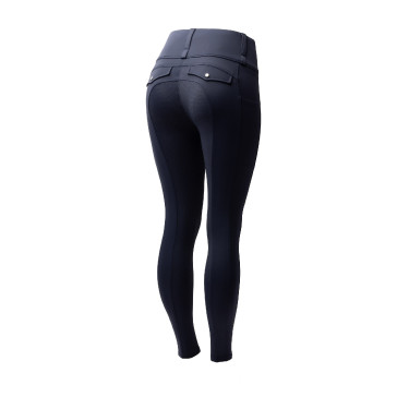 Damen Hybrid Reitleggings Horze Anya Fullgrip Dunkelmarine Blau